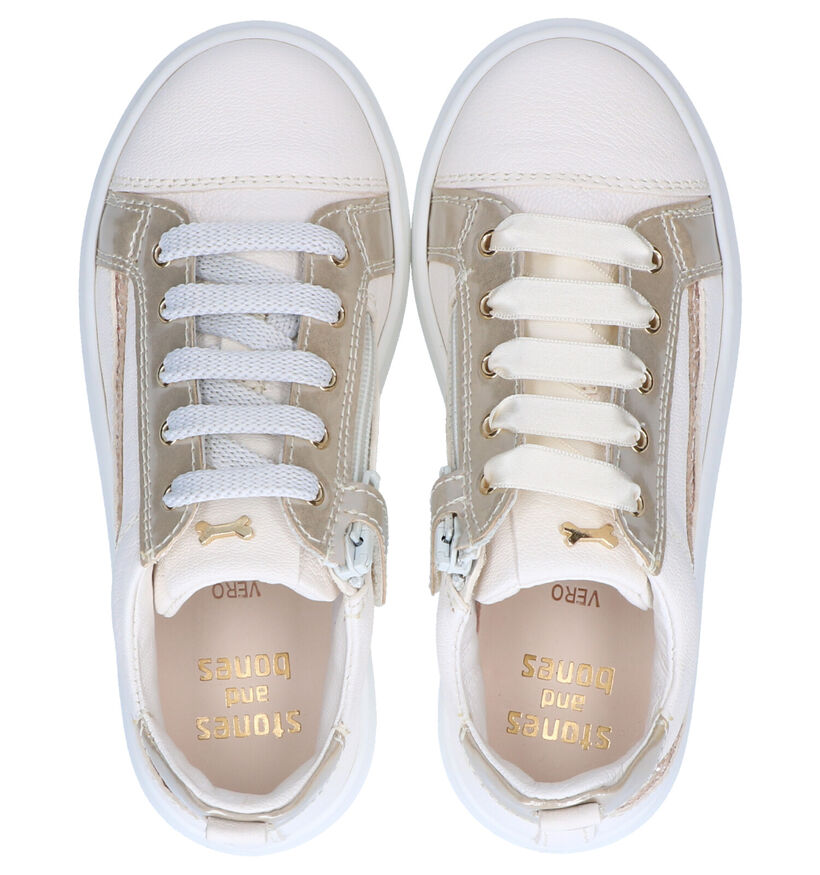 STONES and BONES Witte Lage Schoenen in leer (267251)