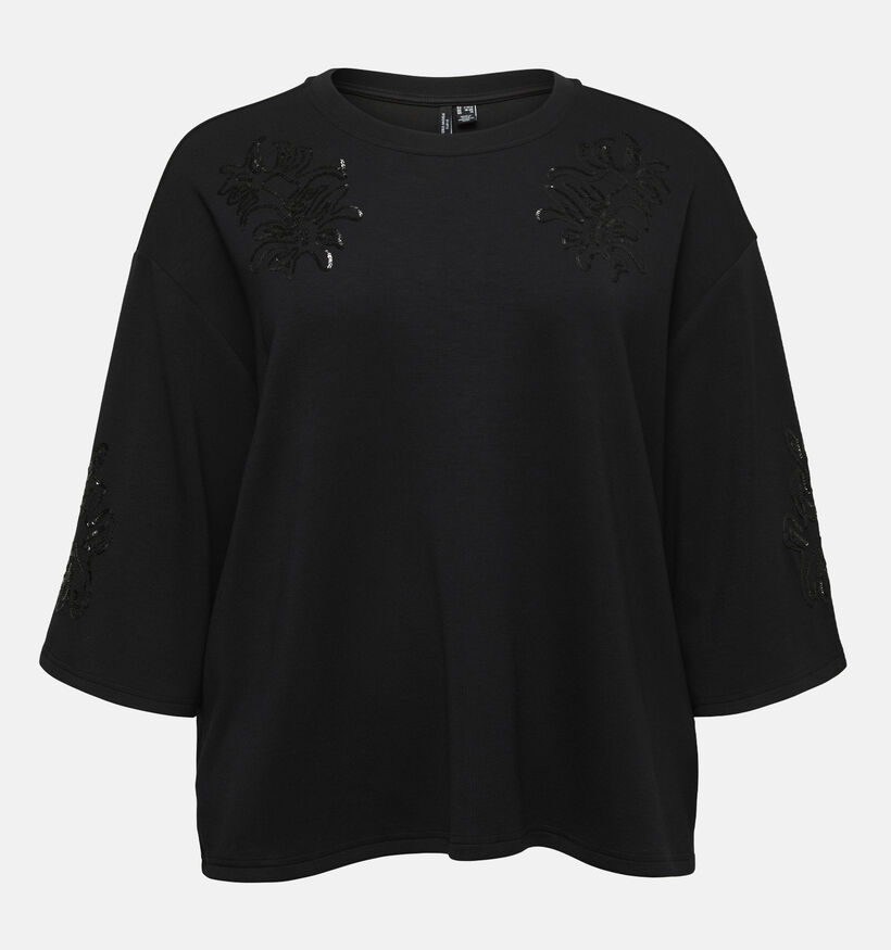 Vero Moda Curve Nia Sequins Zwarte Sweater voor dames (382210)