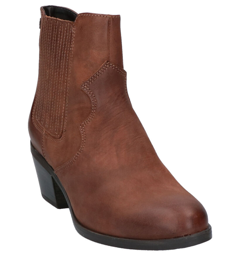 Tamaris Cognac Western Boots in nubuck (262736)