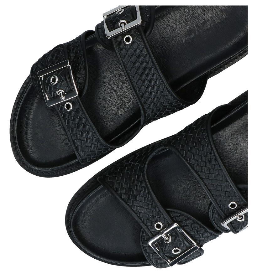 Inuovo Nu-pieds plates en Noir en cuir (292688)