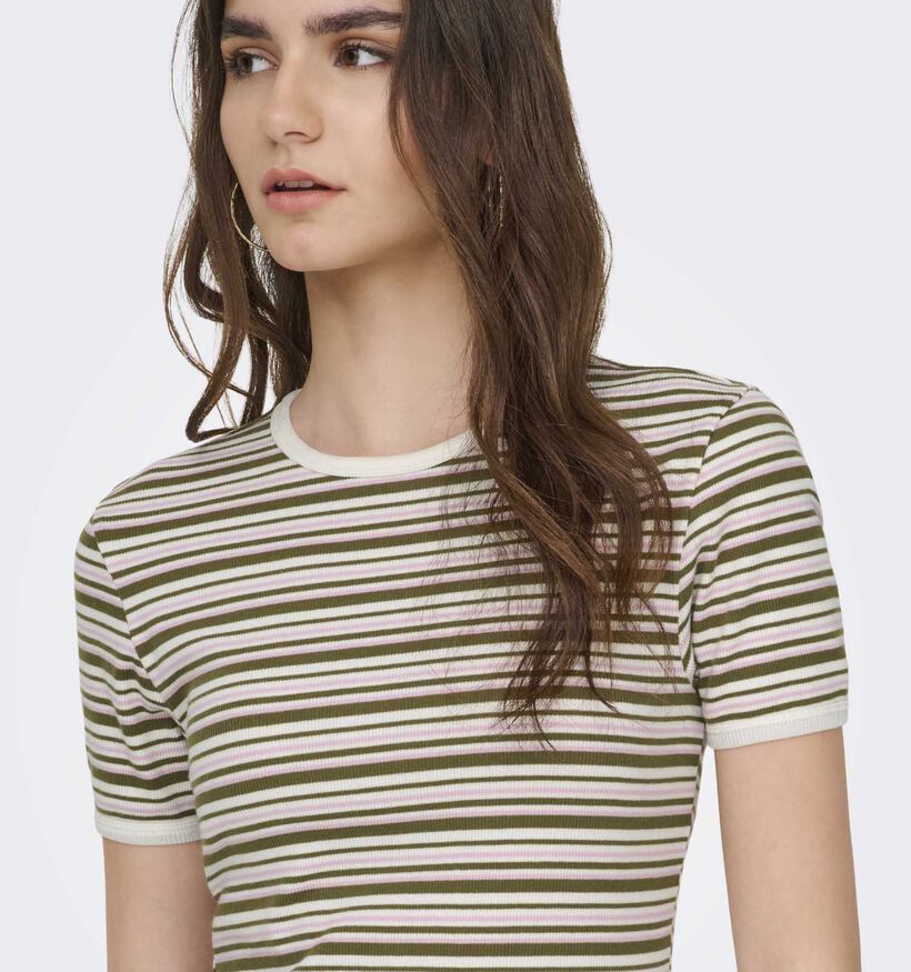 JDY Lada Groene Gestreepte T-shirt voor dames (367927)