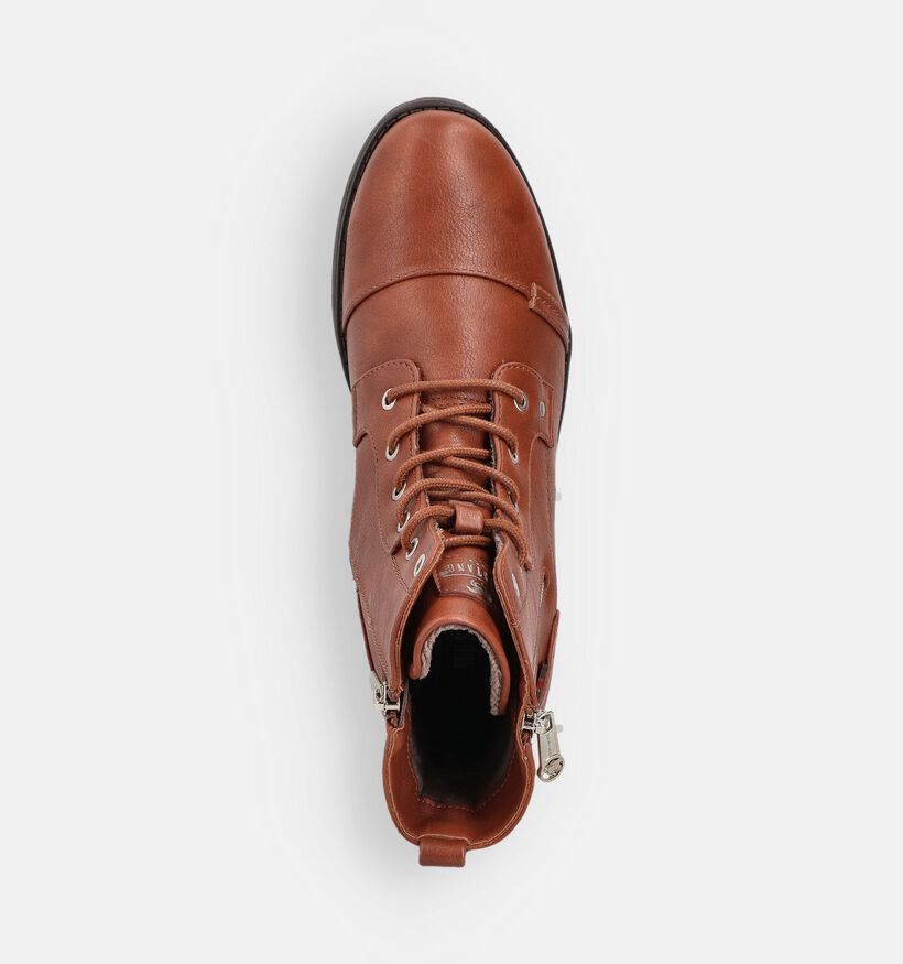 Mustang Boots à lacets en Cognac pour femmes (363702)