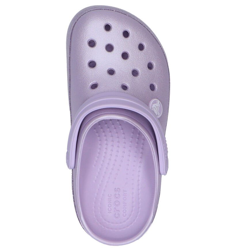 Crocs Crocband Glitter Zilveren Slippers in kunststof (255719)