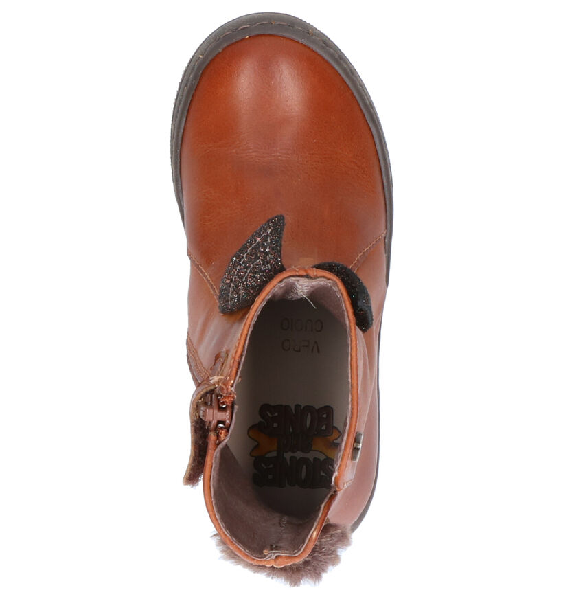 STONES and BONES Rean Bottes basses en Cognac pour filles (298000) - pour semelles orthopédiques