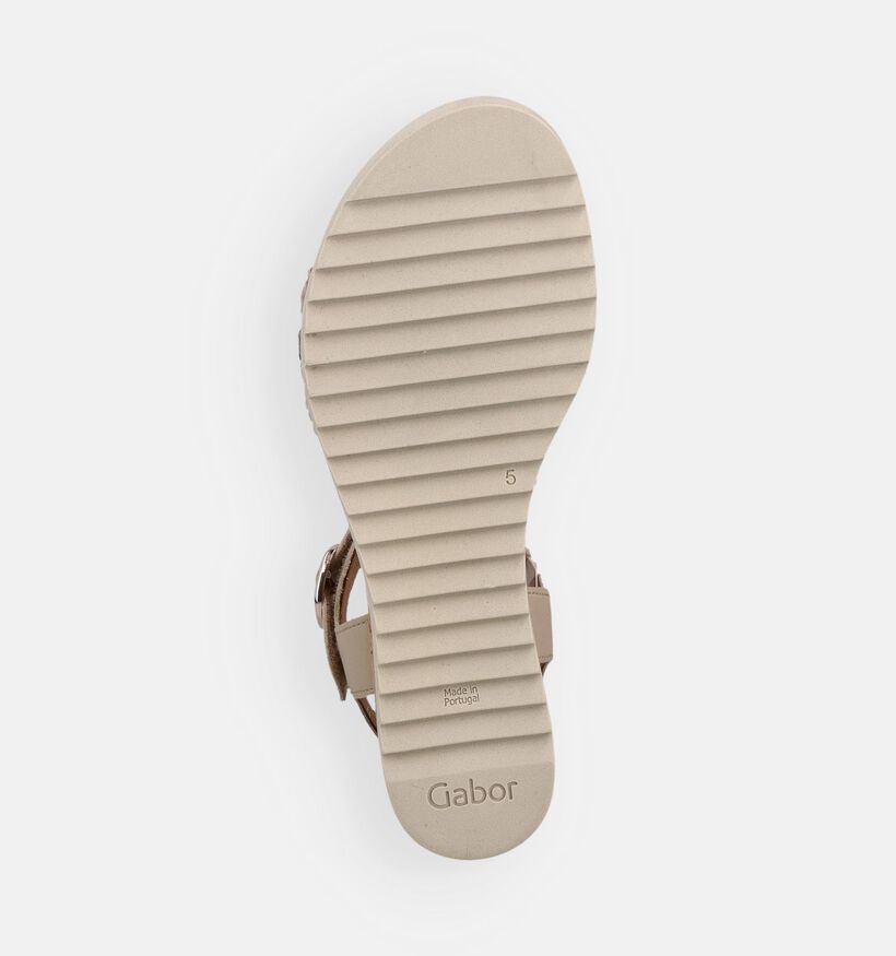 Gabor Beige Sandalen met sleehak voor dames (373309)