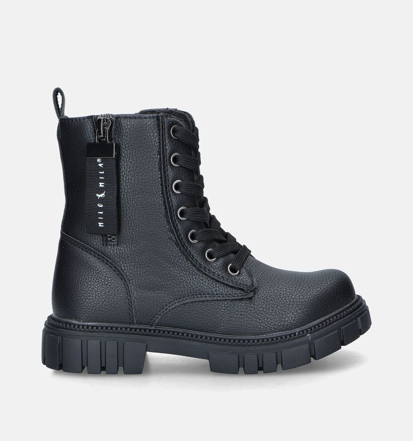 Milo & Mila Bottines robustes en Noir pour filles (346917)