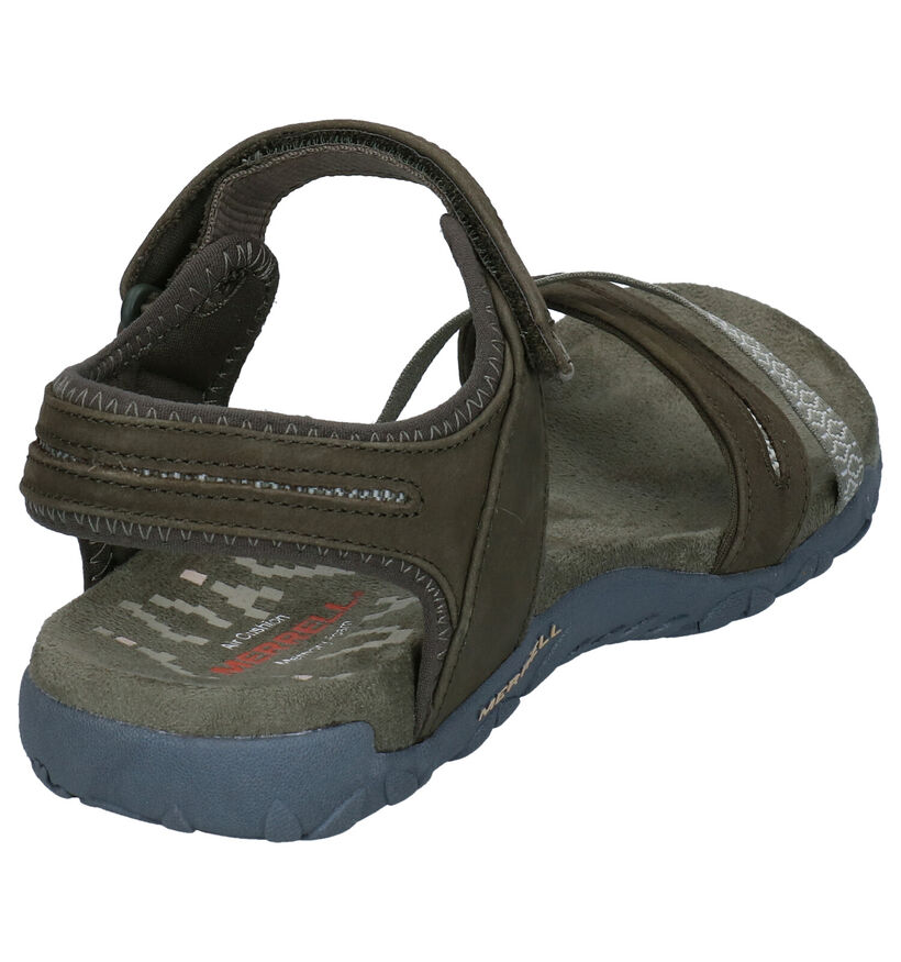 Merrell Terran Cross II Kaki Sandalen in leer (290278)