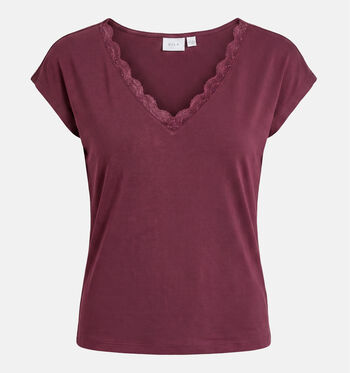 Vila T-shirts Bordeaux/Groen