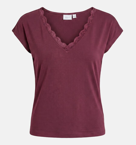 Vila T-shirts Bordeaux/Groen