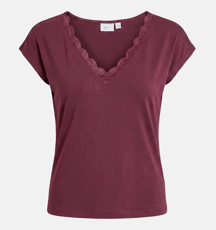 Vila Modala Lace Bordeaux T-shirt voor dames (378501)
