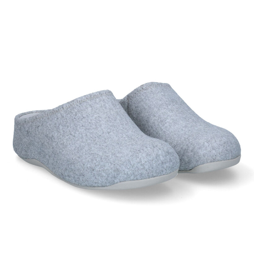 FitFlop Shuv Felt Pantoufles en Gris pour femmes (313553)