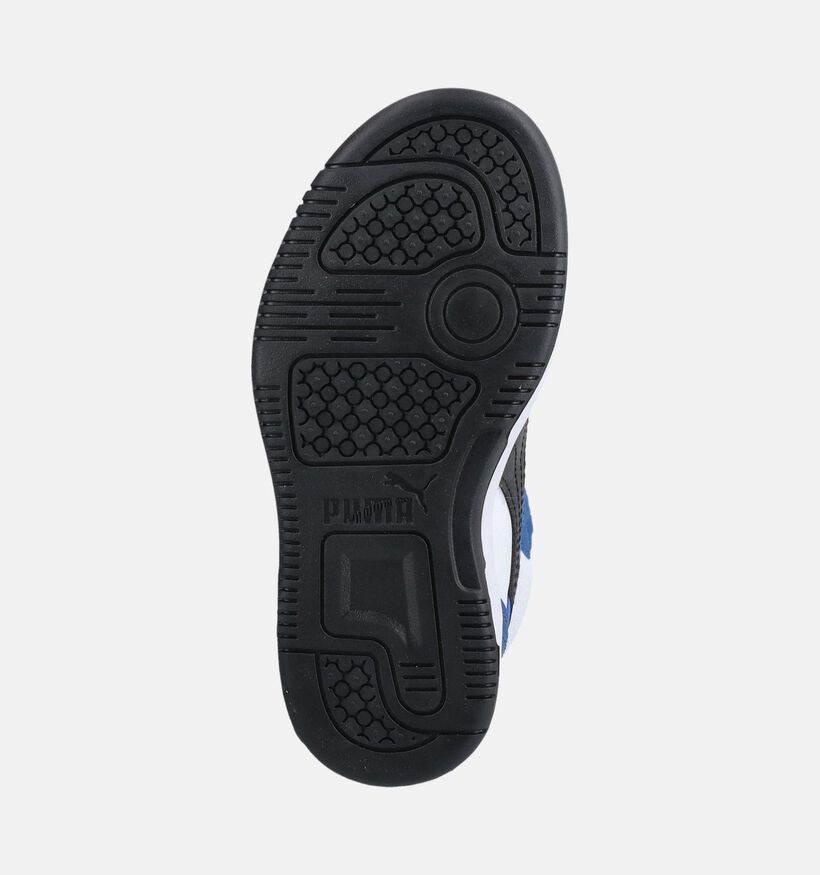 Puma Rebound Slam Mid Blauwe/Witte Sneakers Hoog voor jongens (375575) - geschikt voor steunzolen