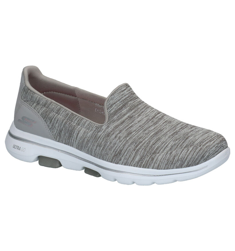 Skechers Go Walk 5 Grijze Slip-on Sneakers in stof (266892)