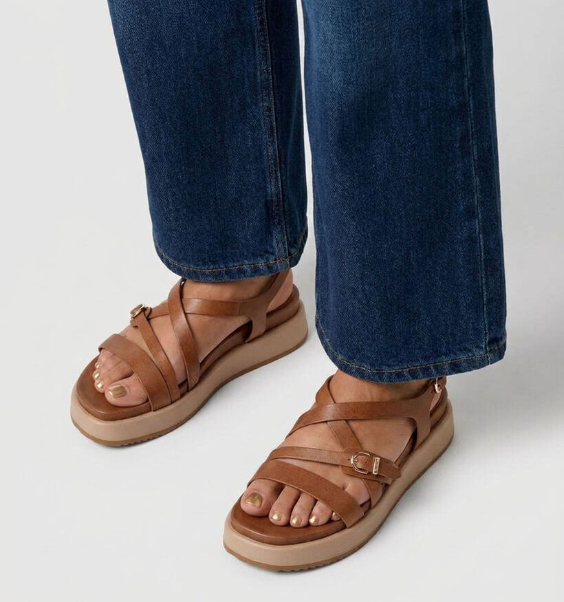 Tamaris Cognac Sandalen met sleehak voor dames (371776)