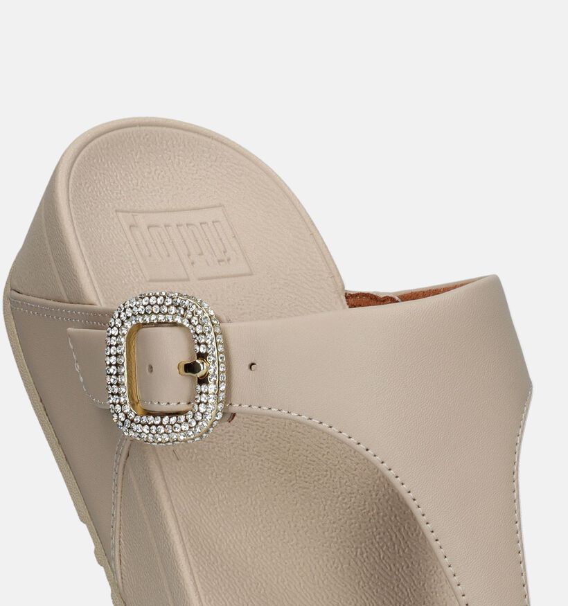 FitFlop Lulu Crystal Buckle Beige Teenslippers voor dames (336982)