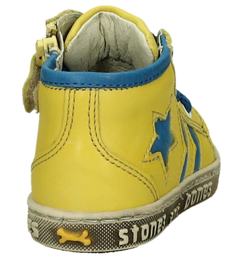 STONES and BONES Chaussures hautes en Jaune en cuir (190826)