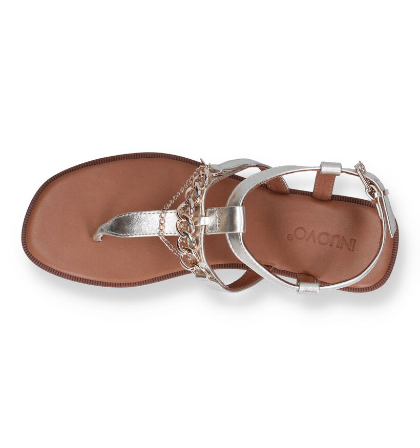 Inuovo Sandales plates en Noir pour femmes (325199)