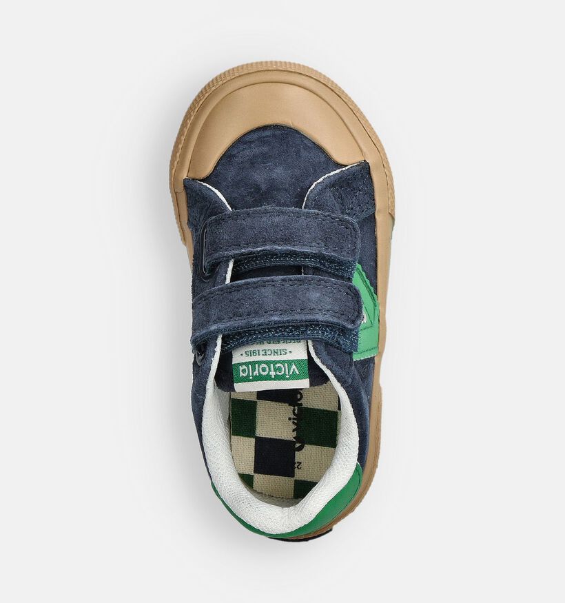 Victoria Tribu Chaussures à scratch en Bleu foncé pour filles, garçons (363402) - pour semelles orthopédiques