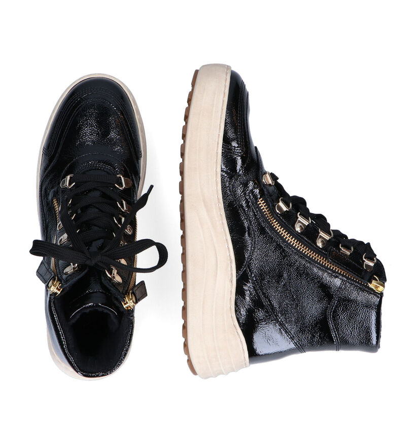 Gabor OptiFit Zwarte Hoge Sneakers in leer (297433)