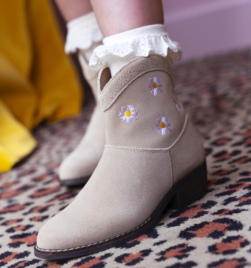 Milo & Mila Bottes de cowboy en Beige pour filles (373269)