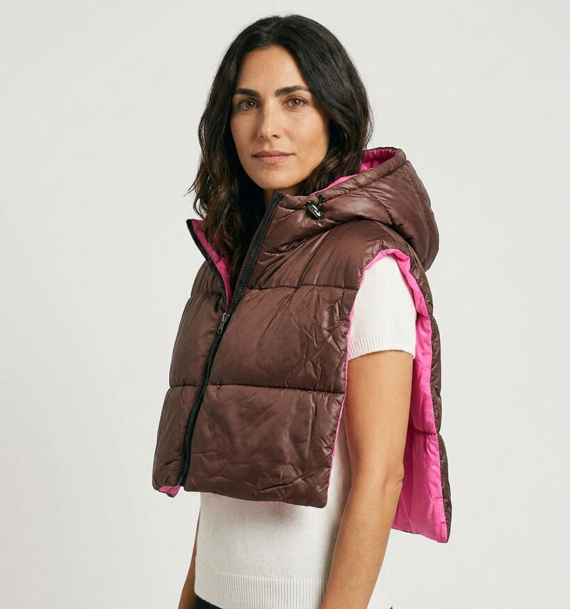 Deeluxe Original Andriva Manteau court en Marron/Rose pour femmes, hommes (382287)