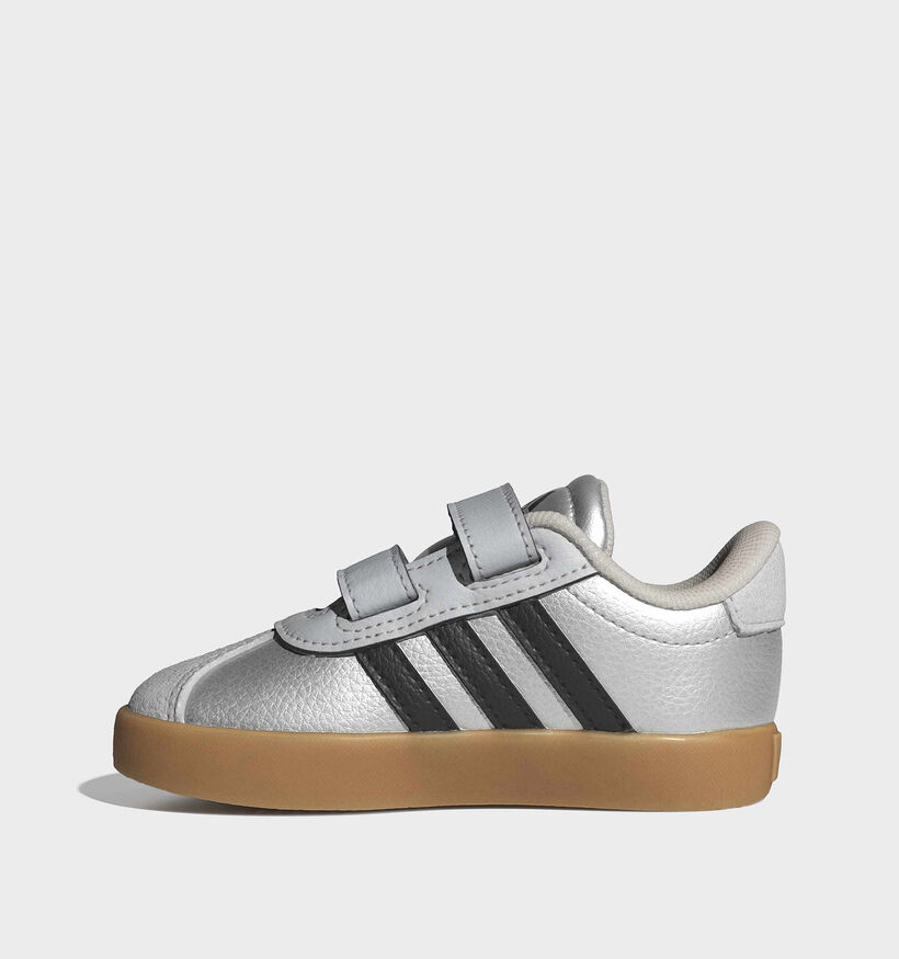 adidas VL Court 3.0 Zilveren Sneakers voor meisjes (366978) - geschikt voor steunzolen