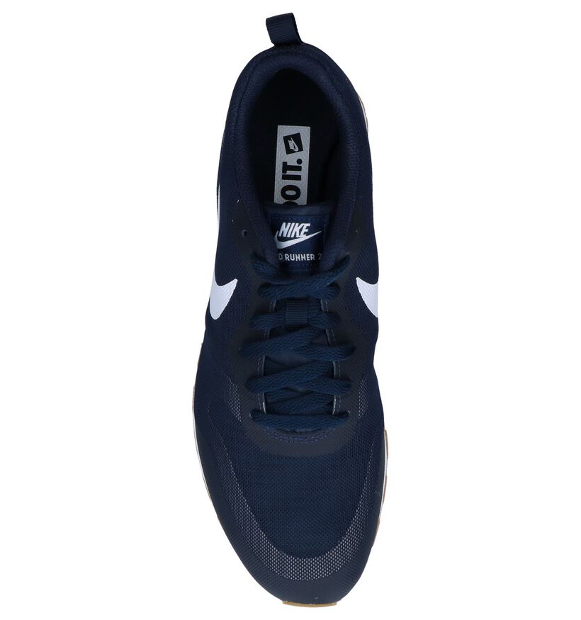 Donkerblauwe Sneakers Nike MD Runner in stof (237859)
