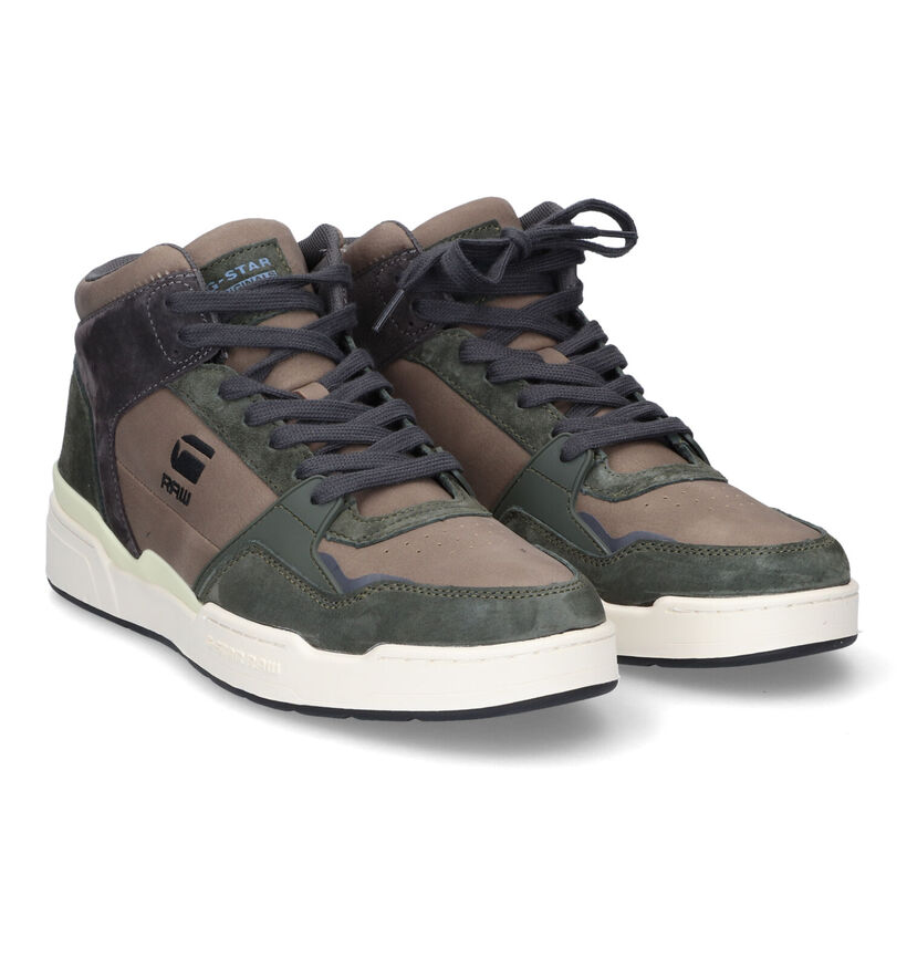 G-Star Attacc MID Baskets en Khaki pour hommes (314305) - pour semelles orthopédiques