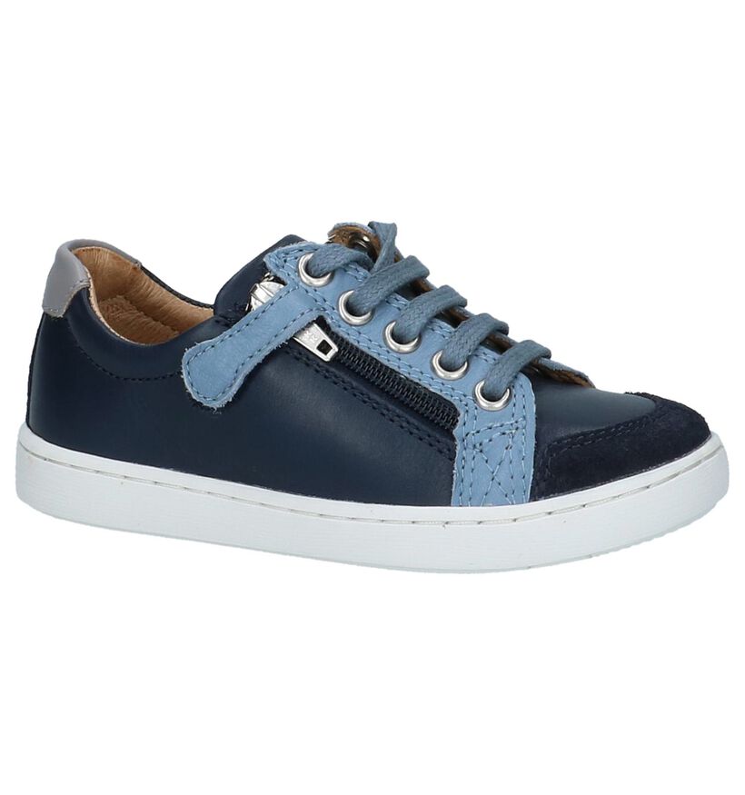 Schoenen met Rits & Veter Blauw Shoo Pom Play Lo Bi Zip in leer (215619)