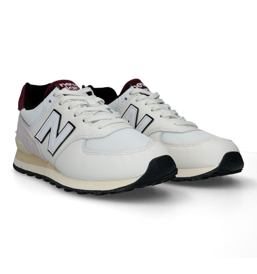 New Balance U 574 Baskets en Blanc pour hommes (319189) - pour semelles orthopédiques