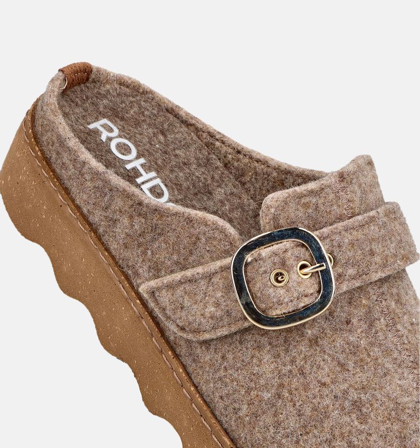 Rohde Foggia Pantoufles ouvertes en Beige pour femmes (380032) - pour semelles orthop&eacute;diques