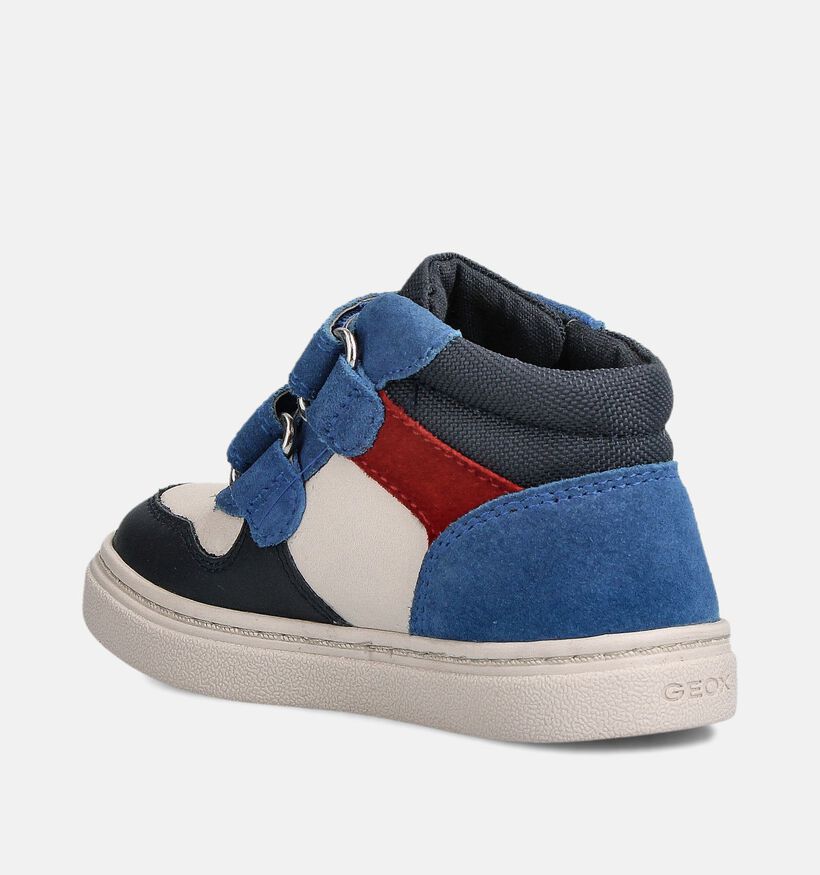 Geox Hoge Beige Sneakers met Accenten in Blauw en Rood voor jongens (360380)