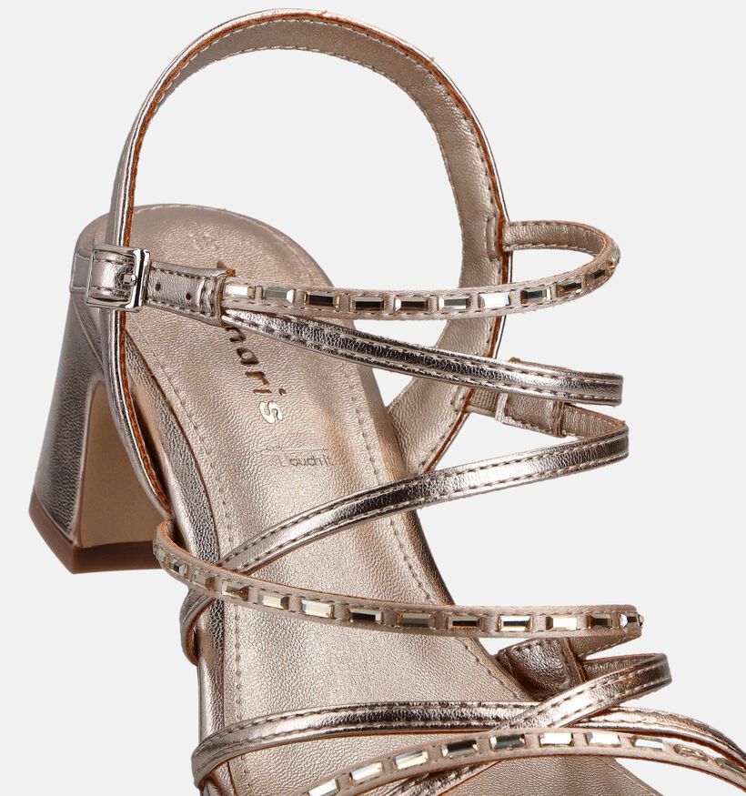 Tamaris Sandales &agrave; talons en Or pour femmes (371710)