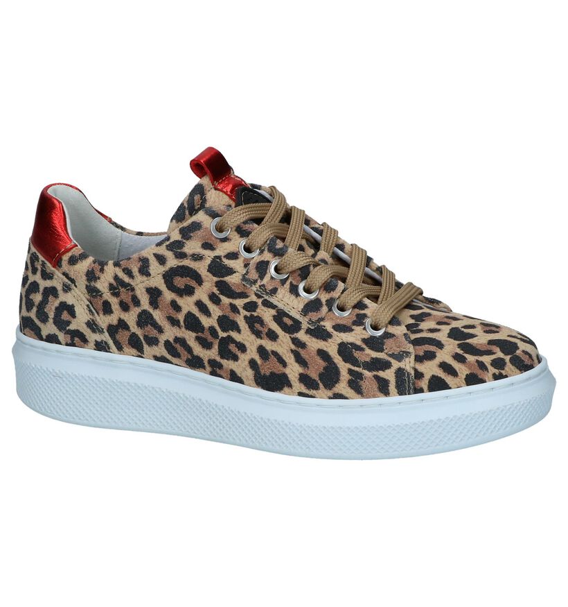 Veterschoenen met Luipaardprint Bullboxer in nubuck (248689)