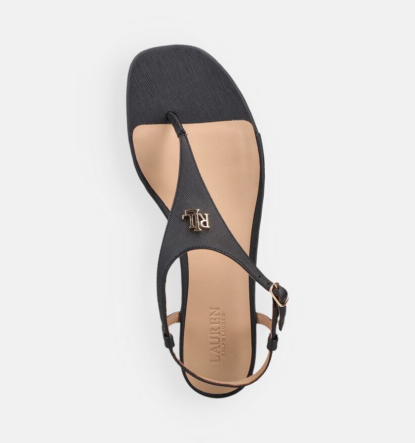 Polo Ralph Lauren Everley 2 Sandales plates en Noir pour femmes (371994)