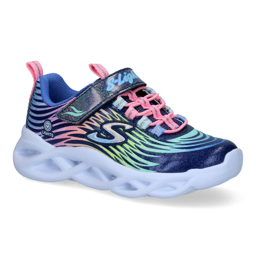 Skechers Twisty Brights Baskets en Bleu pour filles (302728)