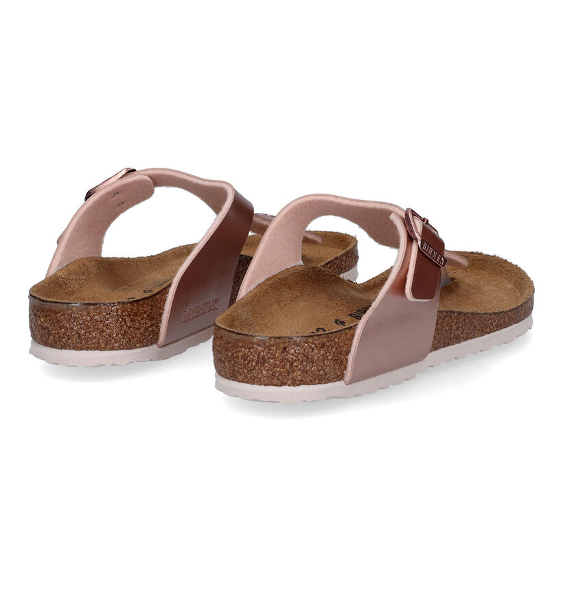 Birkenstock Gizeh Birko Flor Tongs en Or pour filles (338077)