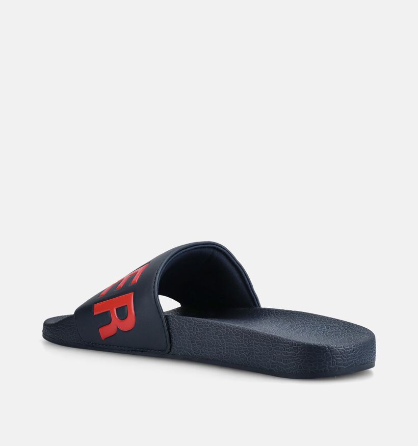 Superdry Pool Slide Claquettes en Bleu fonc&eacute; pour hommes (369274)