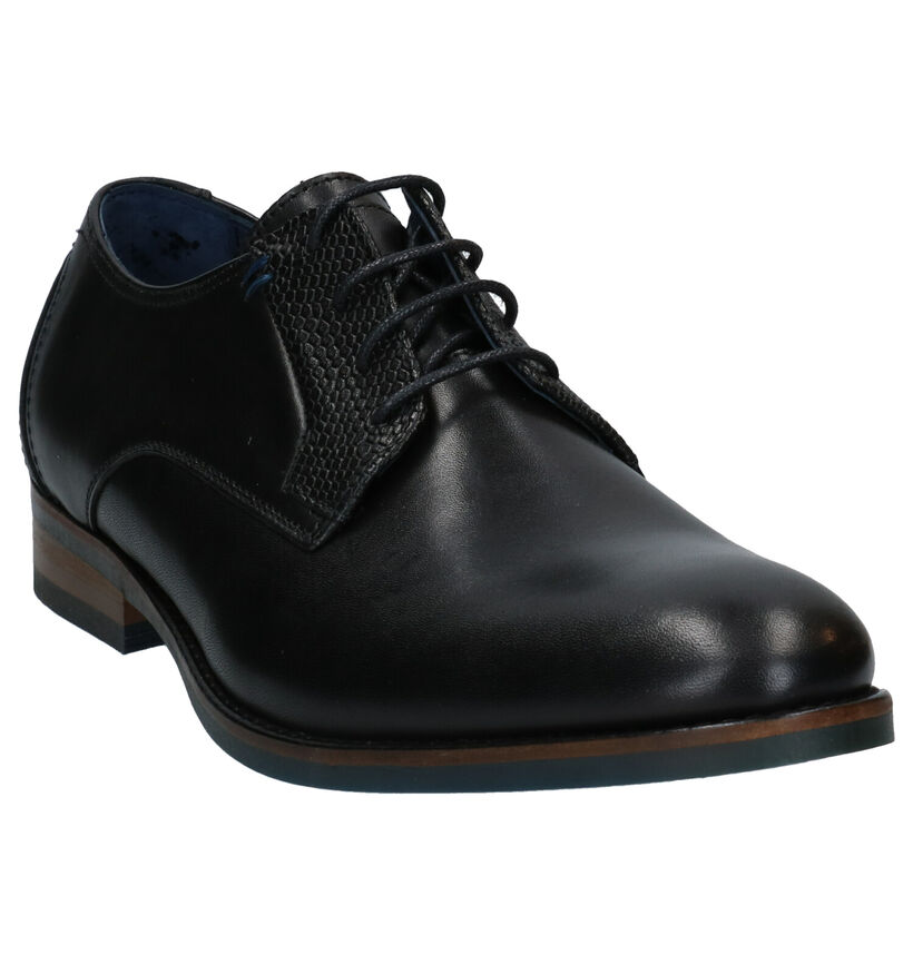 Via Borgo Humerto Chaussures Habillées en Noir en cuir (282092)