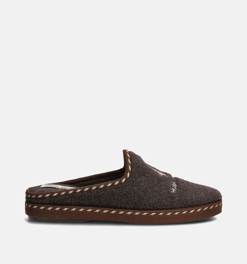 Hush Puppies Deux Pantoufles ouvertes en Brun fonc&eacute; pour hommes (377910)
