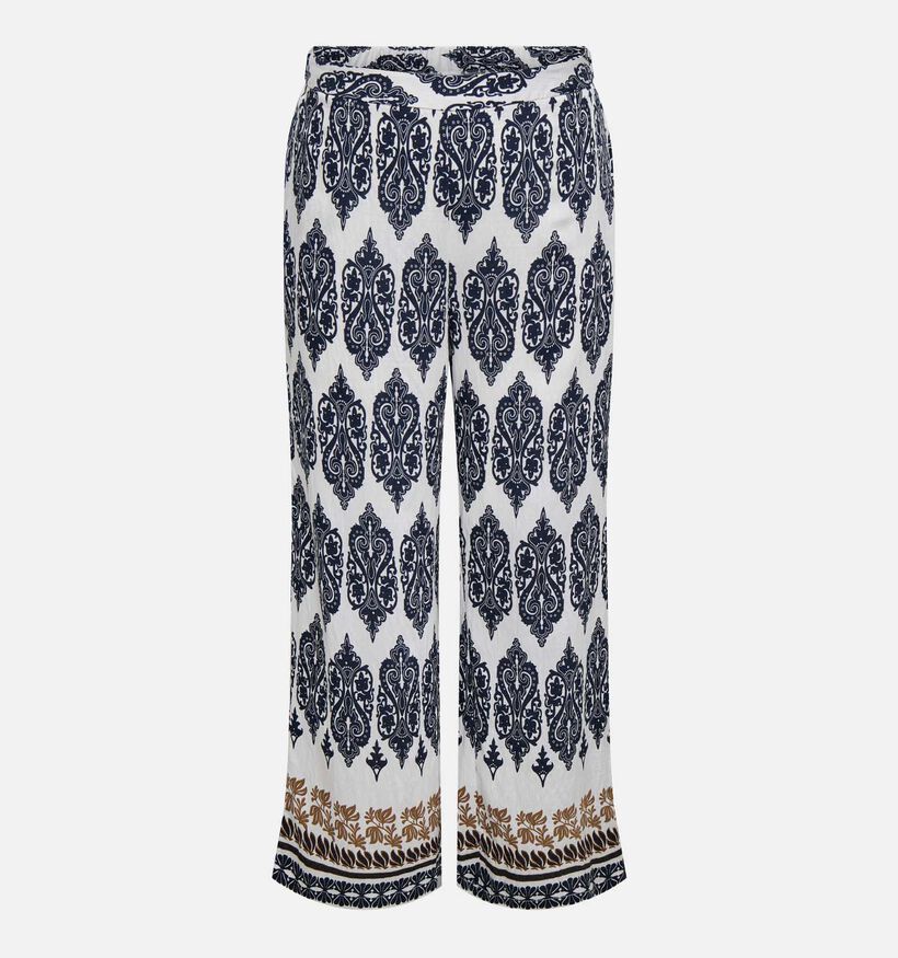 ONLY Carmakoma Havana Pantalon en Blanc/Bleu fonc&eacute; pour femmes (374865)