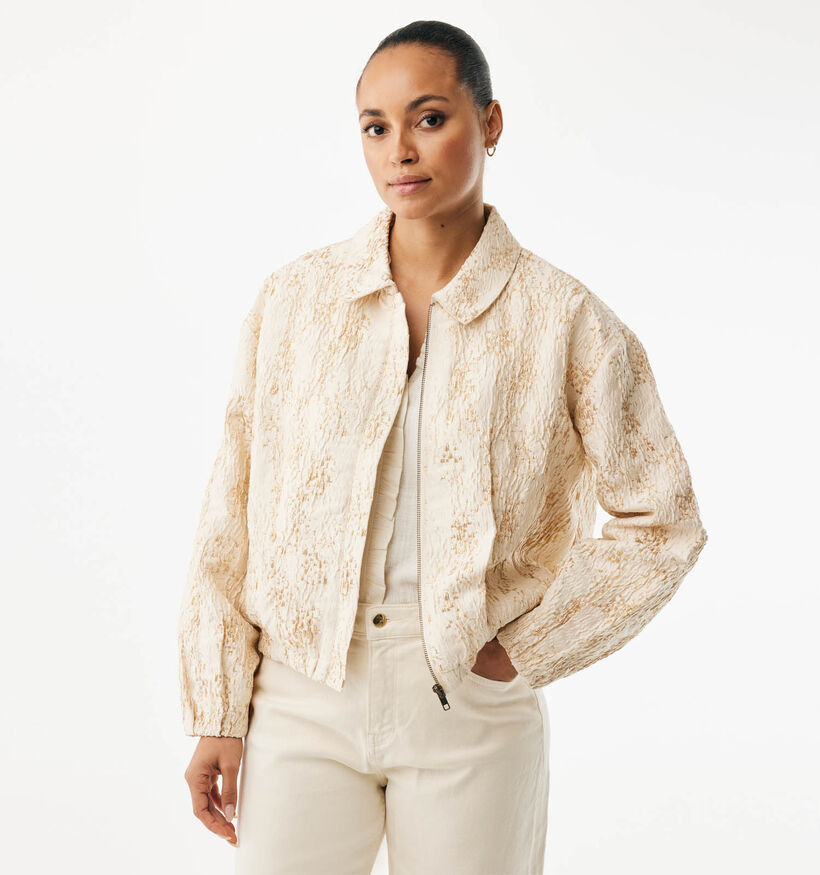 Mexx Jacquard Lichtbeige Bomberjack voor dames (368558)