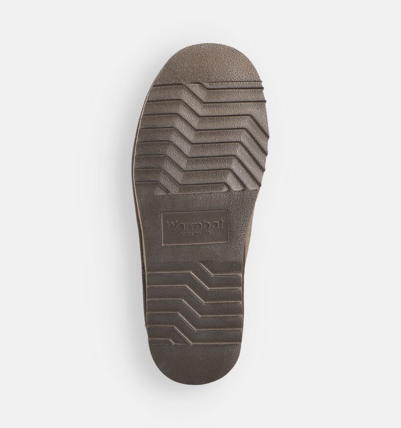 Warmbat Classic Pantoufles ouvertes en Taupe pour hommes (379289)