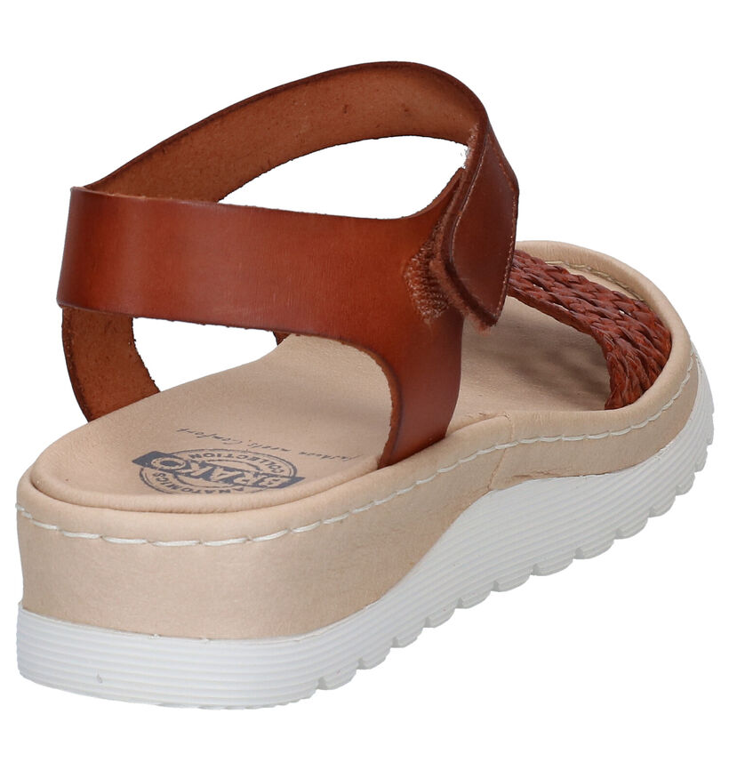 Brako Sandales compensées en Cognac en cuir (297998)