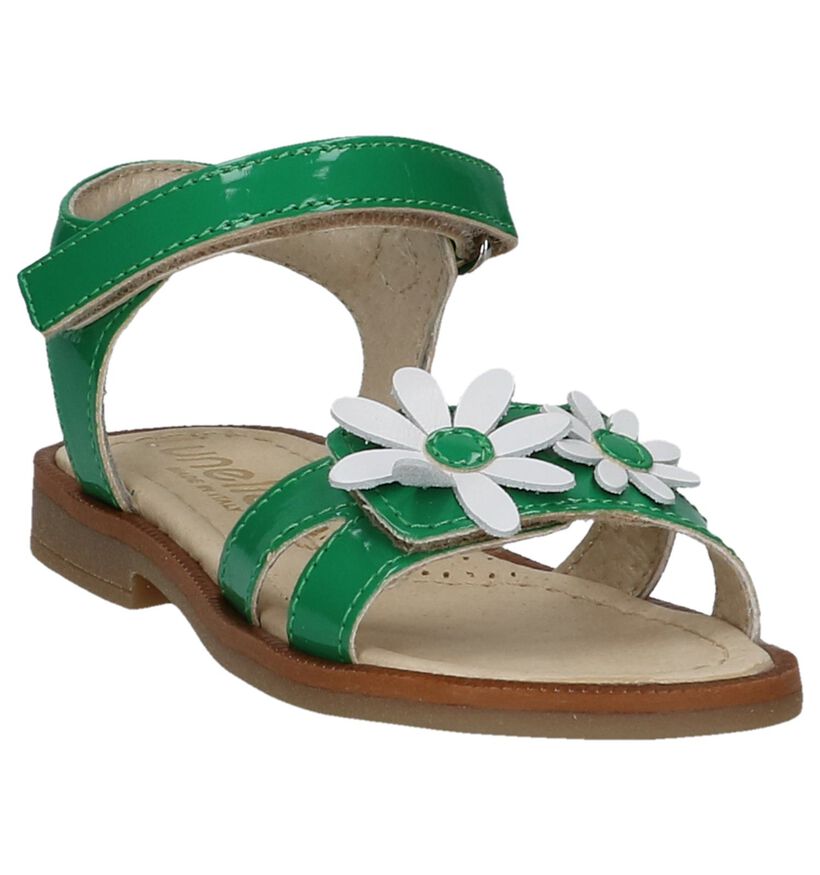 Groene Laké Sandalen met Bloemen Lunella in lakleer (215143)