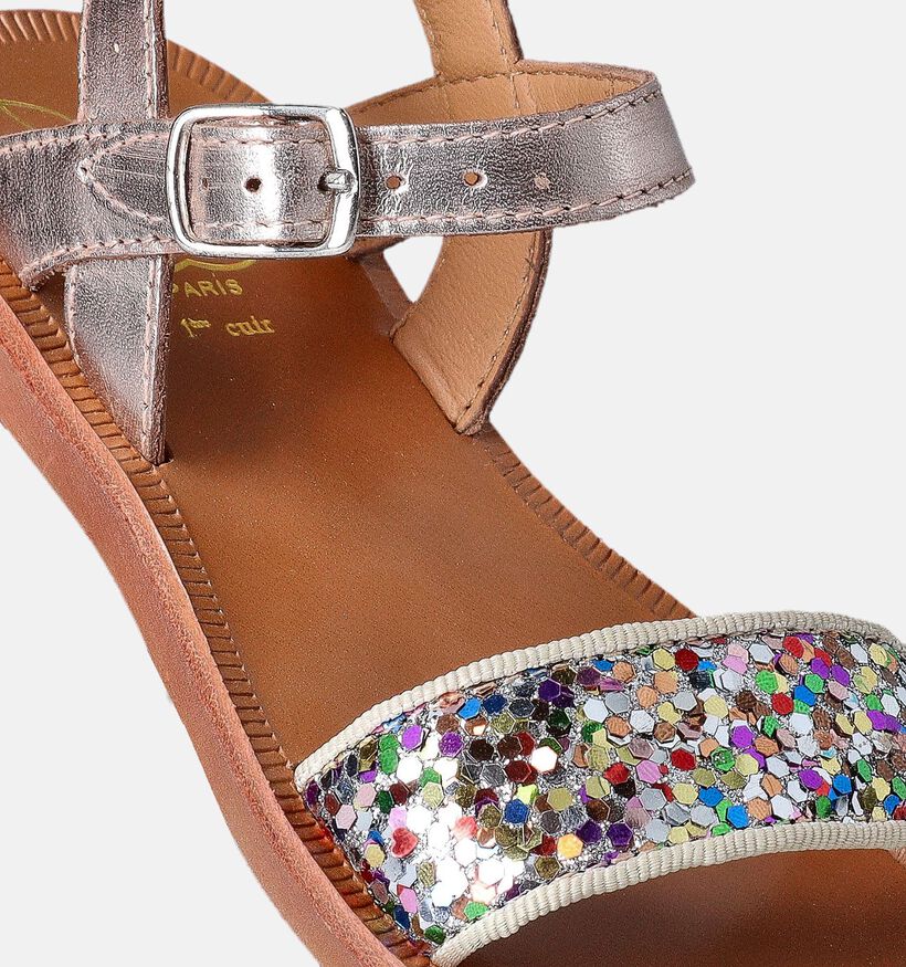 Pom d'Api Plagette Buckle Tao Sandales en Or rose pour filles (354604)