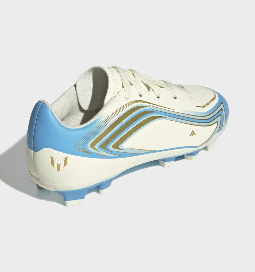 adidas F50 Messi Club FG/MG Beige/Blauwe Voetbalschoenen voor jongens, meisjes (375558) - geschikt voor steunzolen