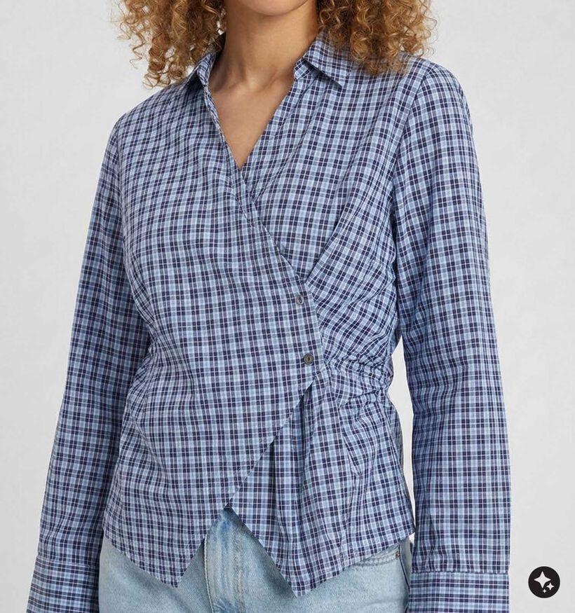 Vila Java Geruite Blauwe Blouse voor dames (382224)
