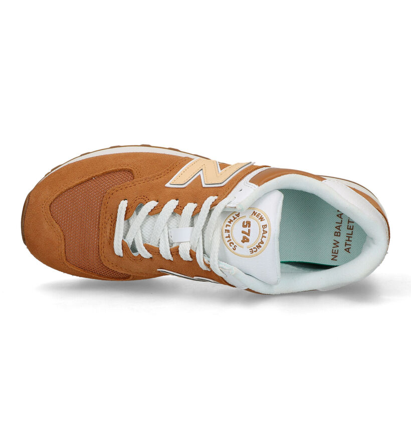 New Balance U 574 Baskets en Cognac pour hommes (319209) - pour semelles orthopédiques