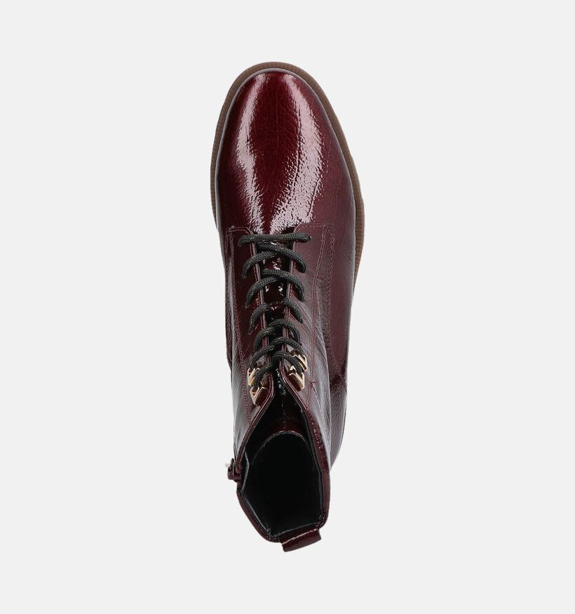 Gabor Bordeaux Boots met Veters en Rits voor dames (380366) - geschikt voor steunzolen